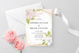 Product image of Blush Gold Floral Wedding Invitation Template
