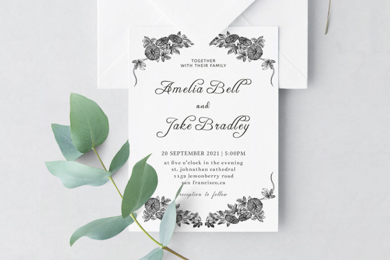 Preview image of Monochrome Wedding Invitation Template