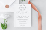 Product image of Floral Wreath Wedding Invitation Template