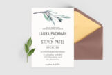 Product image of Green Leaves Wedding Invitation Template