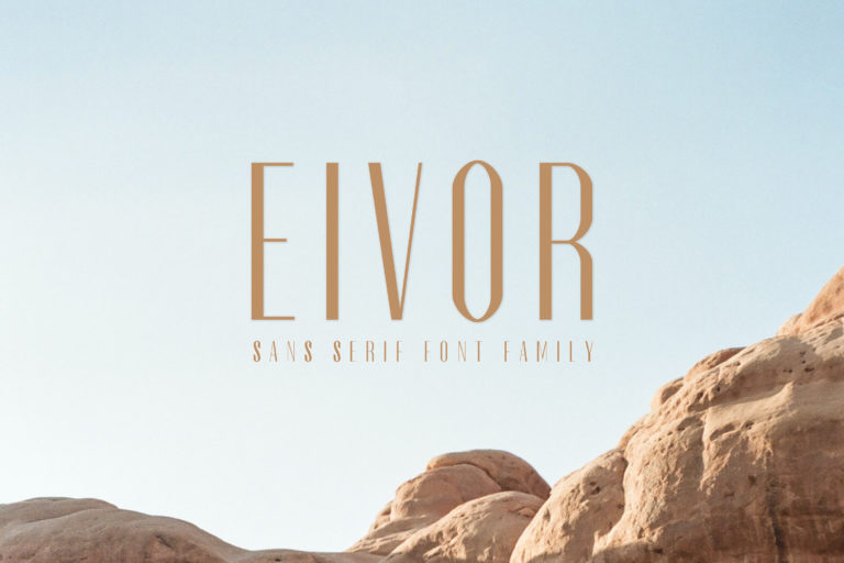Preview image of Eivor Sans Serif Font Family