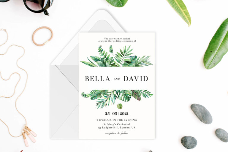 Preview image of Botanical Watercolor Greenery Wedding Invitation