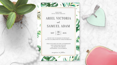 Wild Tropical Palm Wedding Invitation Template