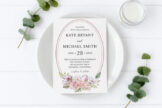 Product image of Dusty Rose Pink Floral Greenery Wedding Invitation