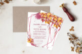 Product image of Floral Burgundy Geometric Wedding Invitation