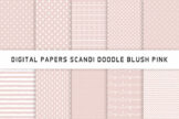 Last preview image of Scandi Doodle Blush Pink Digital Papers