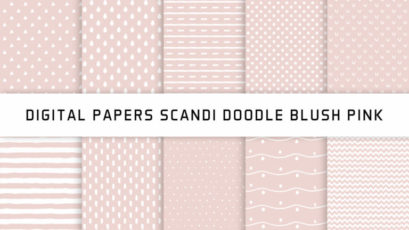 Scandi Doodle Blush Pink Digital Papers
