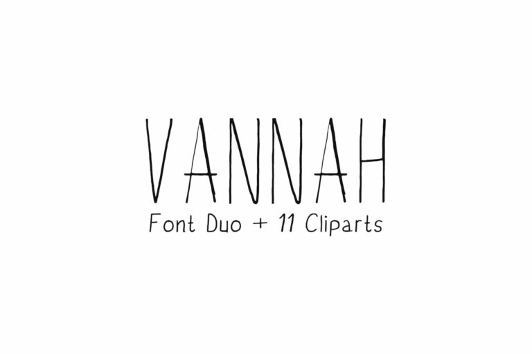 Preview image of Vannah Handmade Font Duo + Bonus Clipart