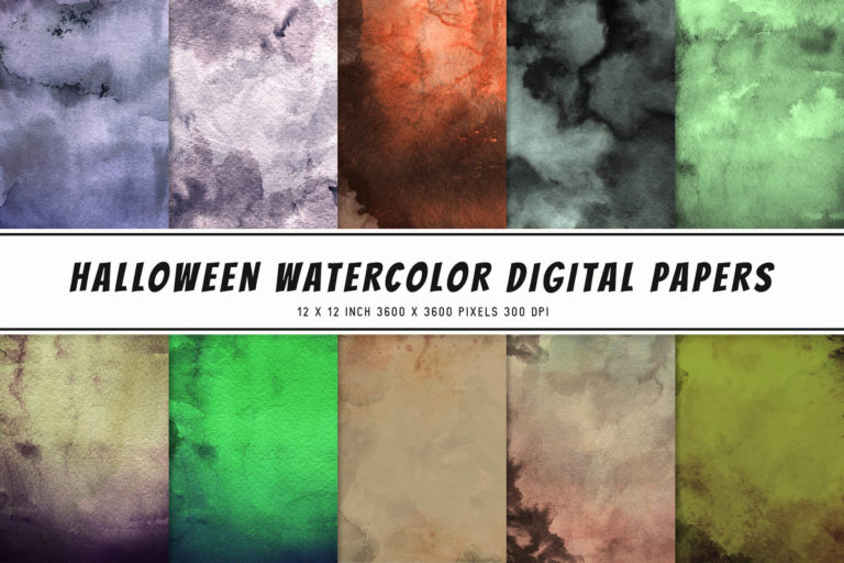 Preview image of Halloween Watercolor Digital Papers