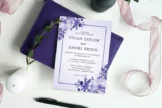 Product image of Purple Floral Elegant Watercolor Wedding Invitation