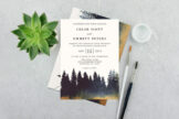 Product image of Watercolor Pine Tree Forest Wedding Invitation Template
