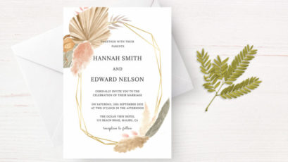 Tropical Palms Foliage Wedding Invitation