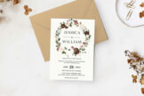 Last preview image of Rustic Bloom Floral Wreath Wedding Invitation