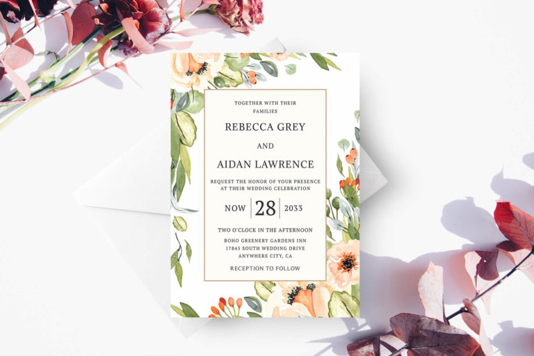Preview image of Blush Floral Garden Watercolor Wedding Invitation