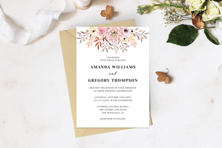 Preview image of Blush Pink Rose Floral Wedding Invitation