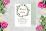 Product image of Garden Wreath & Rings Wedding Invitation