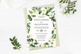 Product image of Greenery White Rose Floral Wedding Invitation