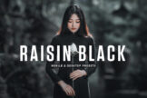 Product image of Raisin Black Mobile & Desktop Lightroom Presets