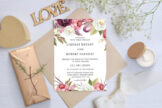 Product image of Watercolor Burgundy Floral Wedding Invitation