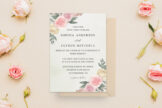 Product image of Blush Pink Flowers Watercolor Wedding Invitation V2