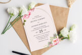 Product image of Blush Pink Watercolor Floral Wedding Invitation