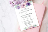 Product image of Dusty Purple Floral Rustic Wedding Invitation