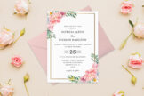 Product image of Dusty Rose Pink Floral Wedding Invitation