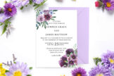 Product image of Elegant Floral Purple Wedding Invitation