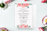 Product image of Elegant Pink Watercolor Floral Wedding Invitation