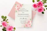 Product image of Simple Elegant Blush Pink Floral Wedding Invitation