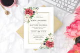 Product image of White and Burgundy Floral Wedding Invitation