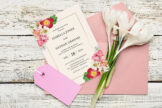 Product image of Blush Pink & Red Floral Wedding Invitation