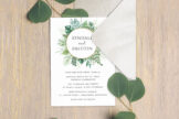 Product image of Wreath Tropical Leaves Wedding Invitation