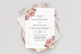Product image of Elegant Pink Rose Floral Wedding Invitation