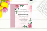 Product image of Modern Pink Floral Wedding Invitation