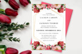 Product image of Red and Pink Flowers Wedding Invitation