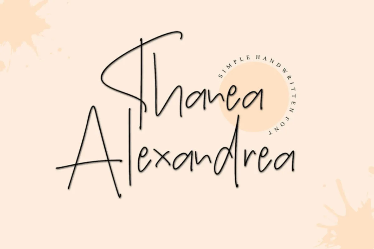 Thanea Alexandrea Handwritten Font